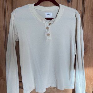 MATE the Label Classic Henley Organic Thermal - Long Sleeve - Bone (off-white)